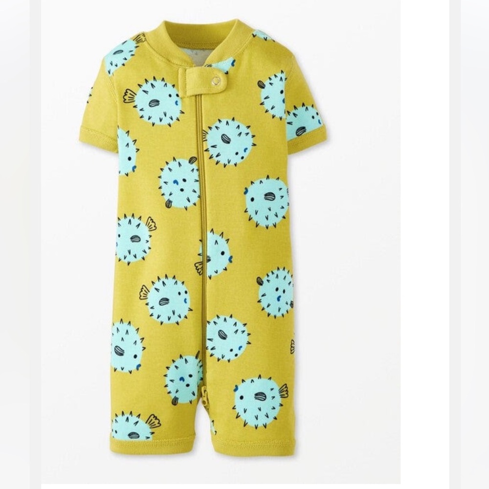 Hanna Andersson Baby 2-way zip shortie sleeper 3-6mo